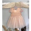 Φορεματάκι Thalia σομόν με ασορτί στέκα - 1