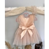 Φορεματάκι Thalia σομόν με ασορτί στέκα - 2