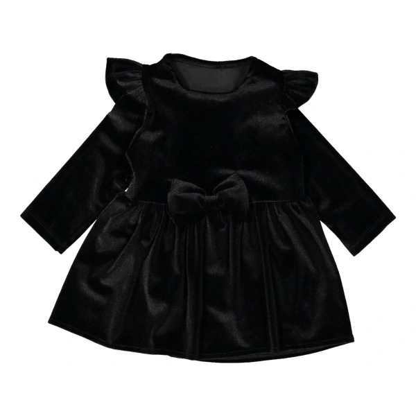 Βελούδινο φόρεμα Μαύρο - 2