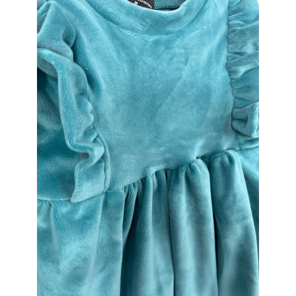 Φόρεμα βελούδινο Prod πετρόλ - 2