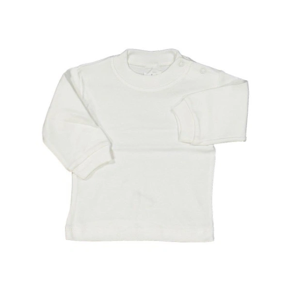 Μακρυμάνικο μπλουζάκι σπασμένο λευκό - 1