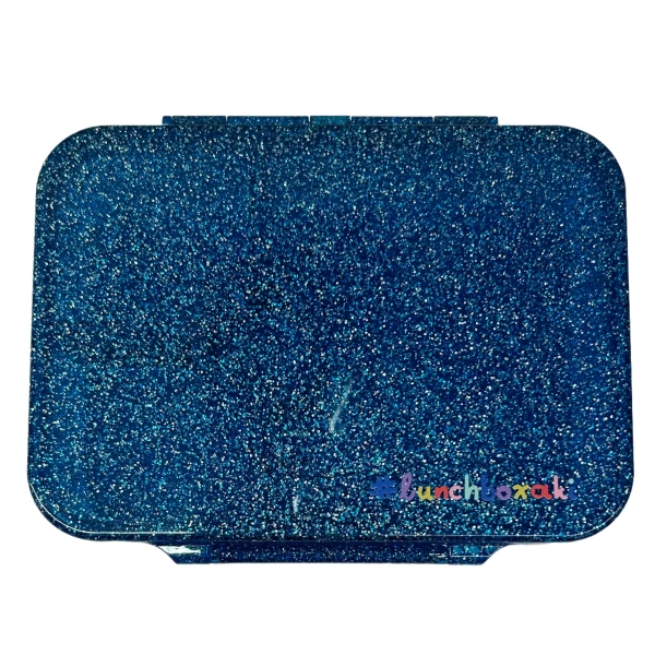 #lunchboxaki Φαγητοδοχείο με χωρίσματα μπλέ glitter