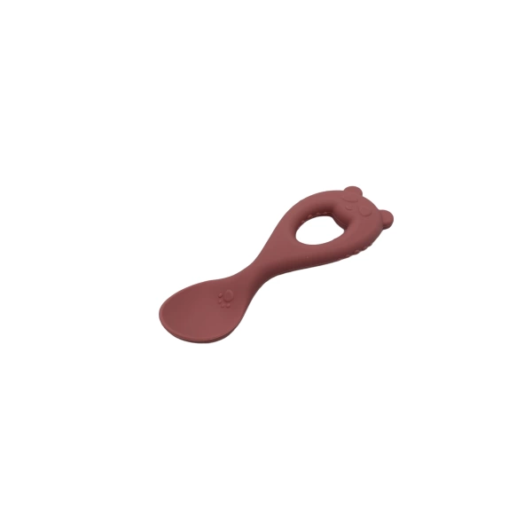 Panda Spoon- Εκπαιδευτικό κουτάλι εκμάθησης από σιλικόνη σκούρο ροζ - 2