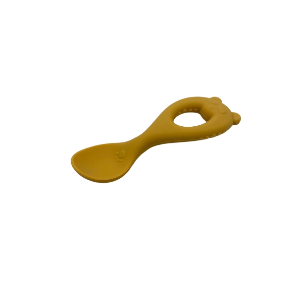 Panda Spoon- Εκπαιδευτικό κουτάλι εκμάθησης από σιλικόνη πετρόλ μουσταρδί - 2
