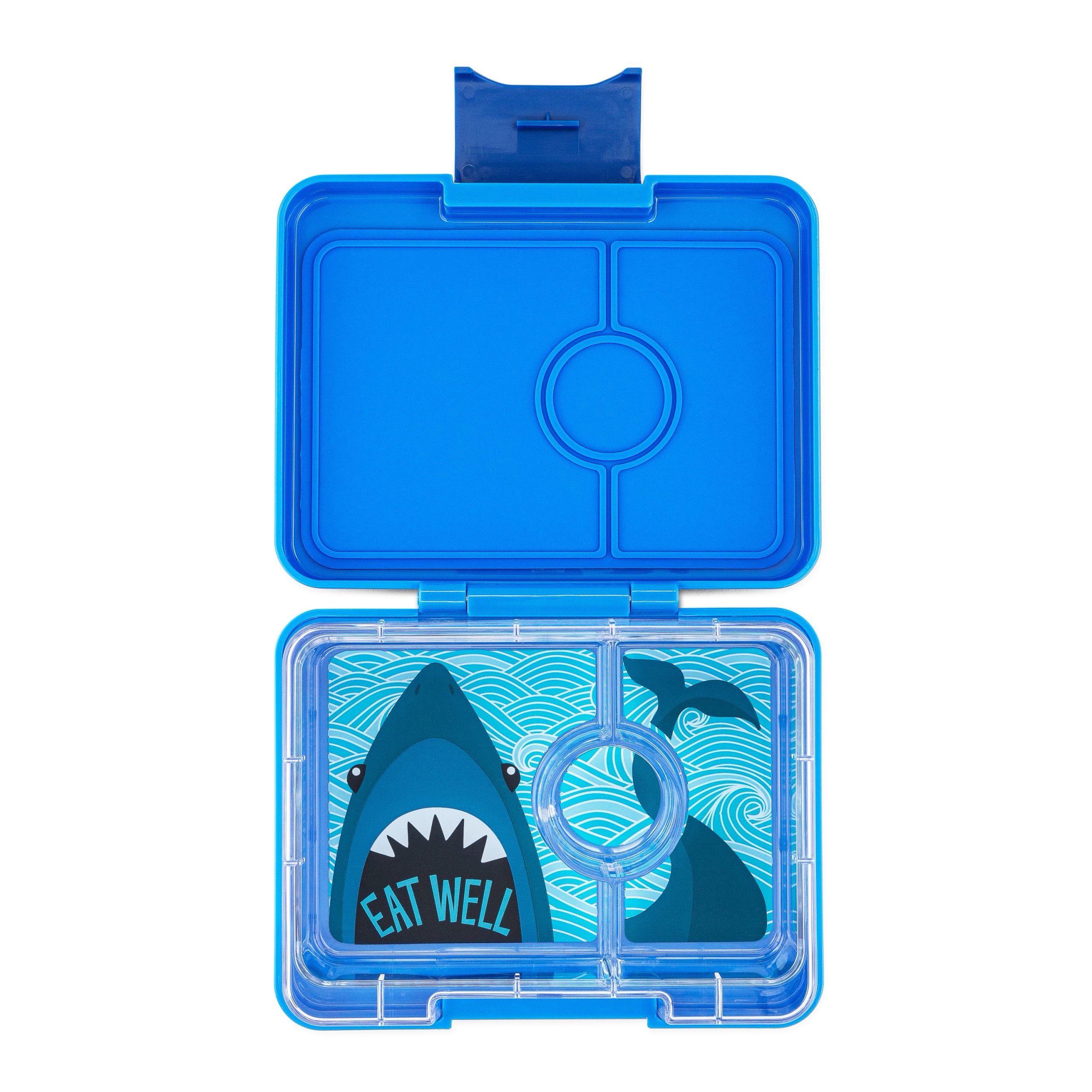 img_6045 Φαγητοδοχειο Yumbox SNACK με 3 χωρισματα – SURF BLUE / SHARK TRAY - Image 1