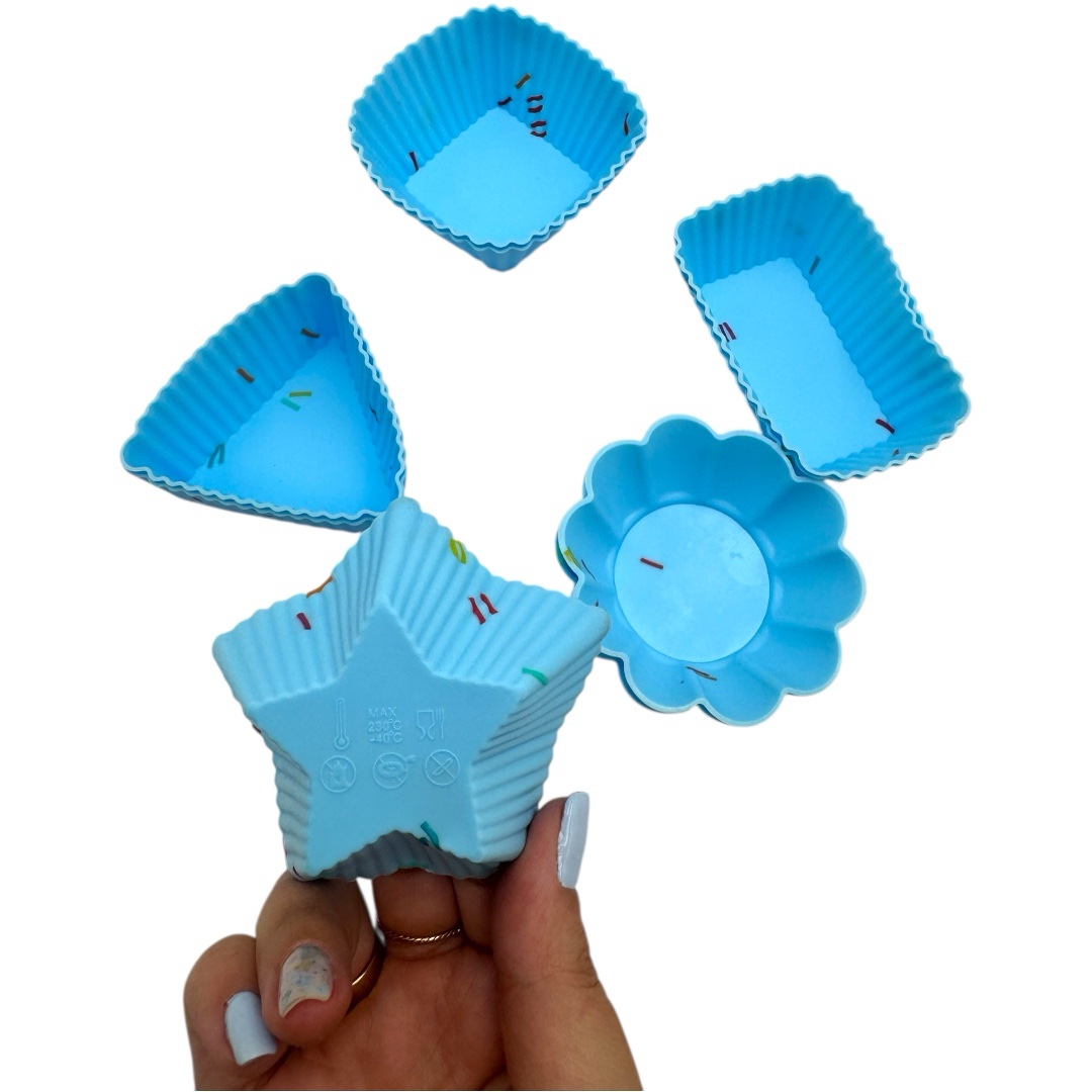 photoroom_20250614_200125 Φόρμες Σιλικόνης – Muffin Cases – 10 θήκες Confetti Baby Blue - Image 1