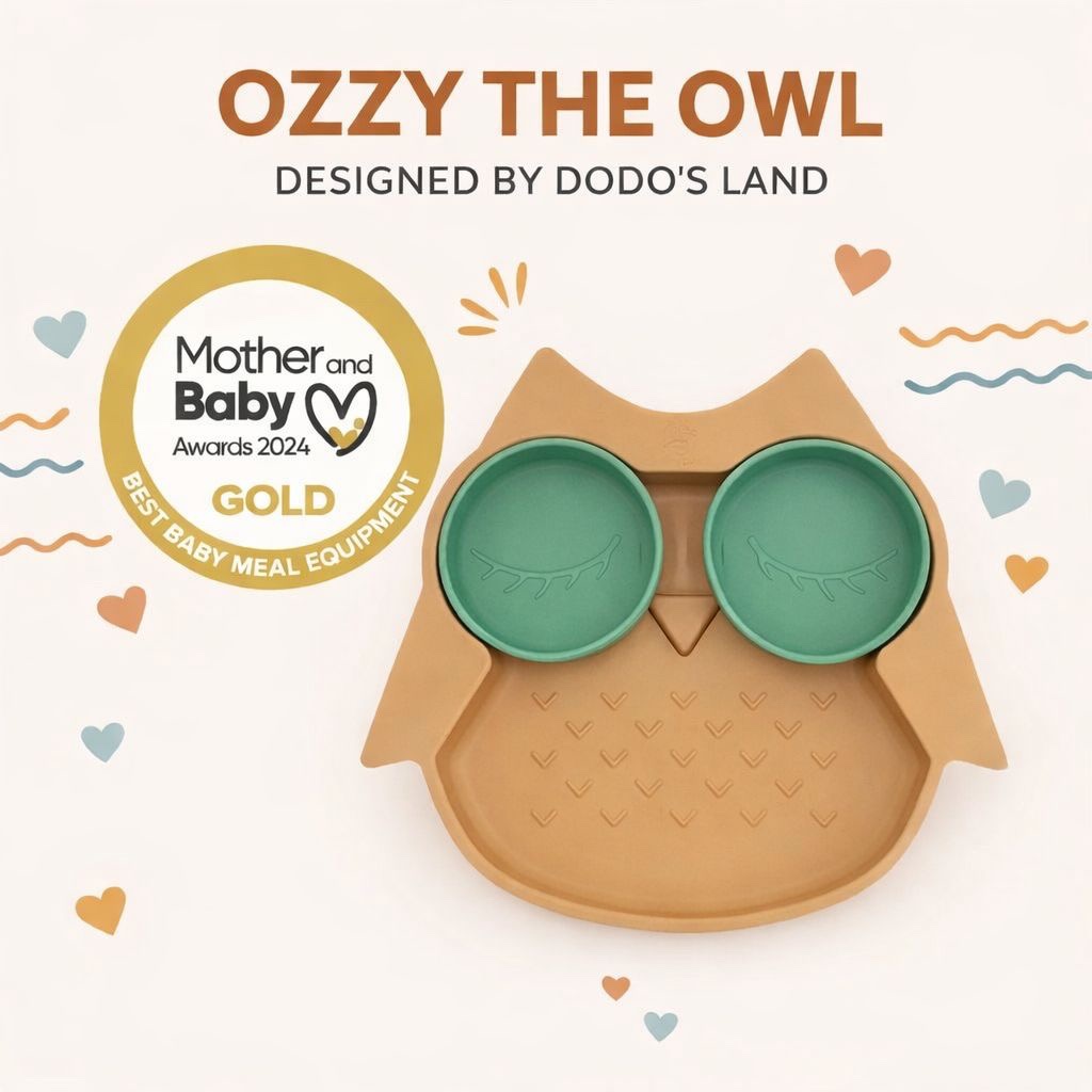 0c2f10ad-6e78-4777-bf52-14895c14ea2c Ozzy the Owl Mint- Πιάτο σιλικόνης με βεντούζα και αποσπώμενα χωρίσματα - Image 1