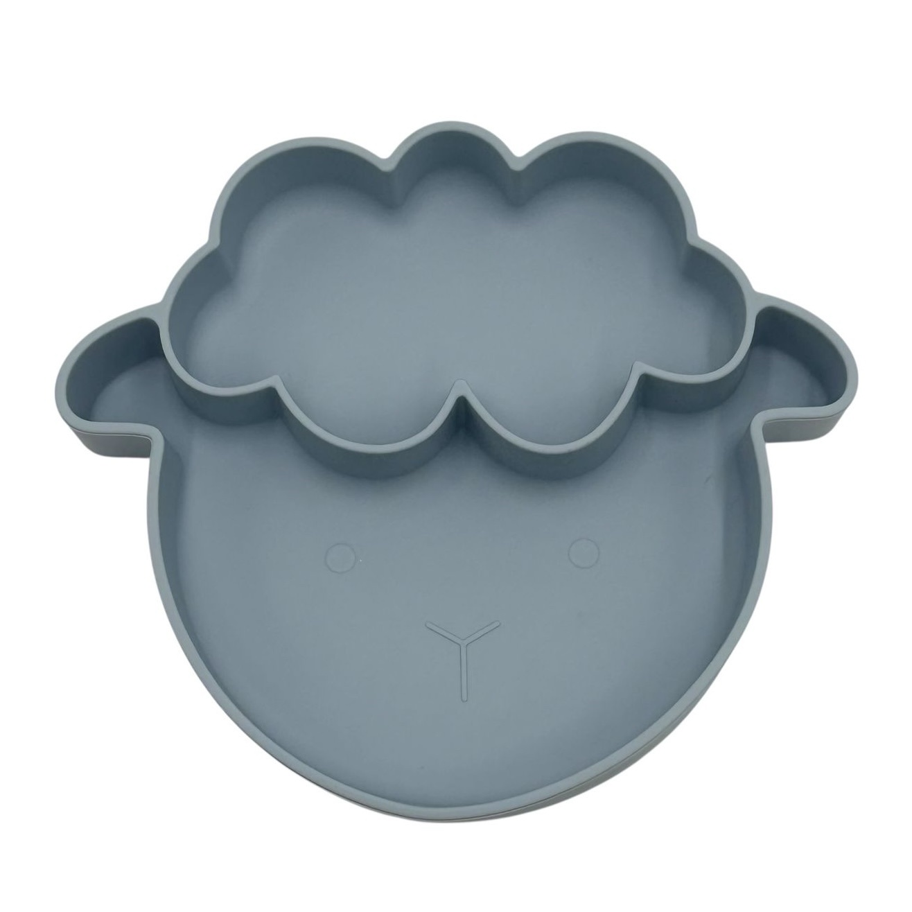 92e7d7f8-2076-4799-b158-6ac2a9afcf46 Sally The Sheep – Dusty Blue – Πιάτο σιλικόνης με βεντούζα και χωρίσματα - Image 1
