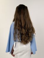 Baby blue crop blazer με ανοιχτά μανίκια Sarah Chole - Image 2